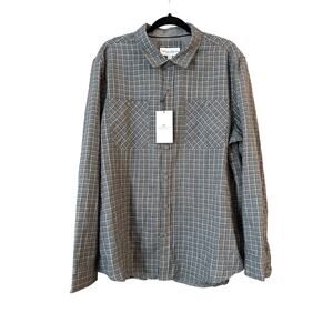 Thomas Sterling Men's Gray Plaid Button Down Shirt Size Extra Large XL New